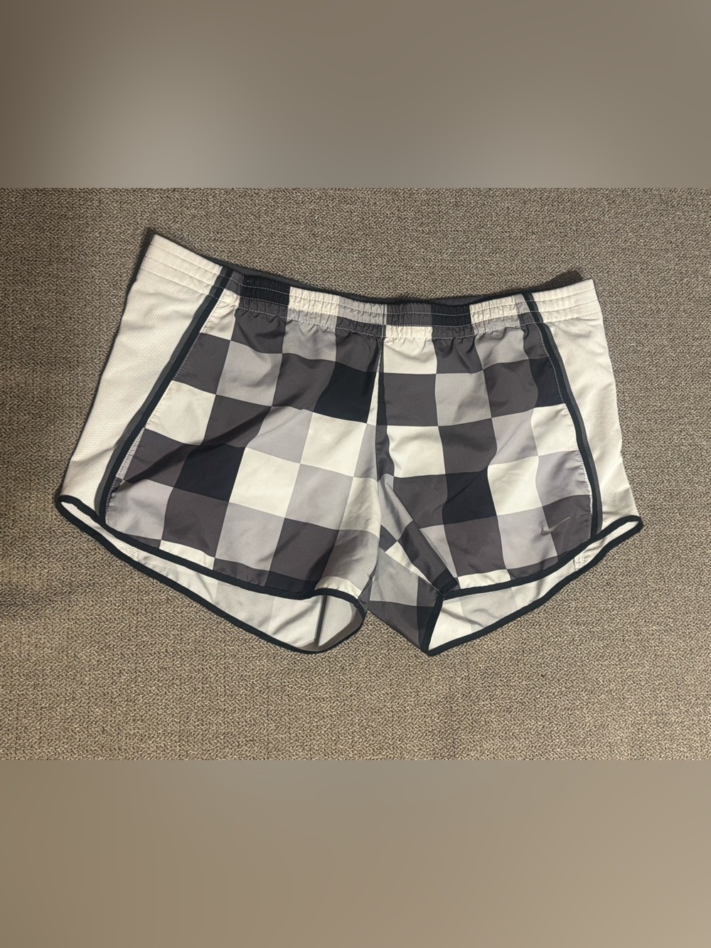 Nike Women’s Black & White Checkered Athletic Shorts